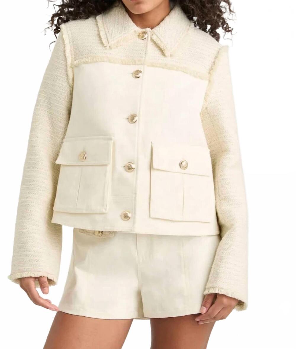 NEW CINQ A SEPT liliana jacket in white tweed